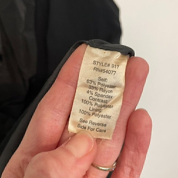 CABI Tuxedo Dinner Vest 917 Black Sleeveless Mixed Media Single Button Jacket 6 - Picture 8 of 13